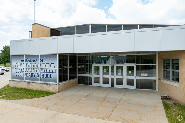Panora Middle School has a separate entrance for their students.