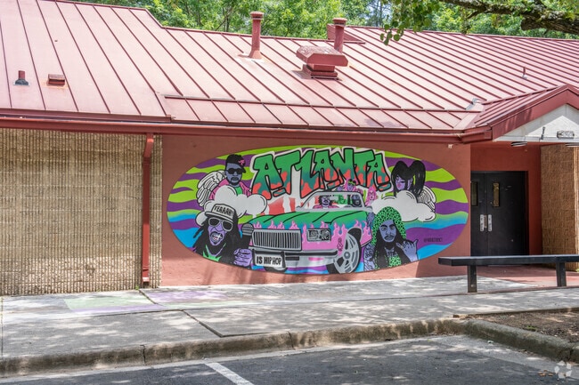 The Collier Park rec center features a colorful mural that brings artistic energy to the neighborhood.