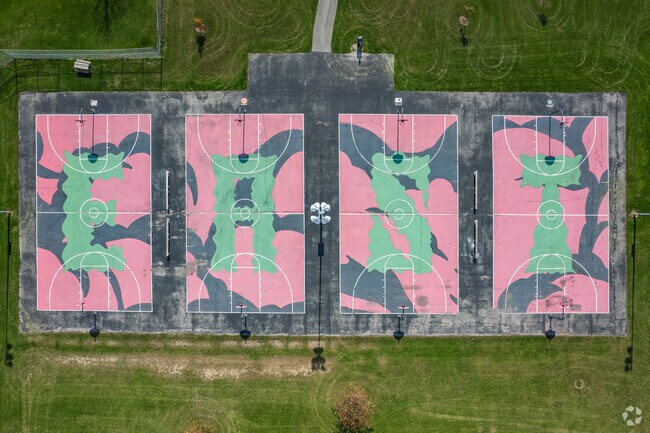 Shoot hoops with friends at the McMillen Park outdoor basketball courts in Fort Wayne.