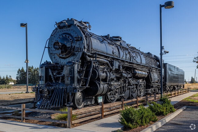 A historic  train enguine is put on display
