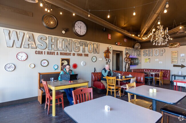 Washington Coffee Shop is a popular spot for residents to get some early morning work done.