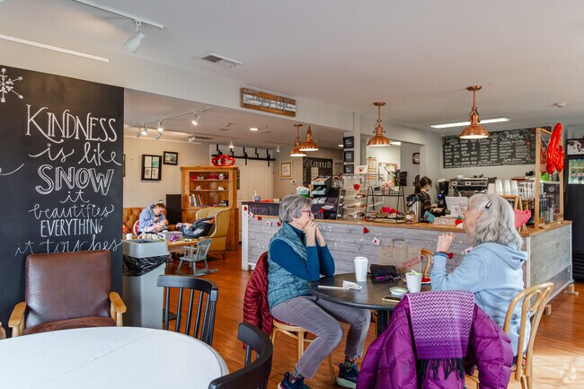 Coffee shops like Long Grove Coffee Co. are located just west of The Woodlands of Fiore.