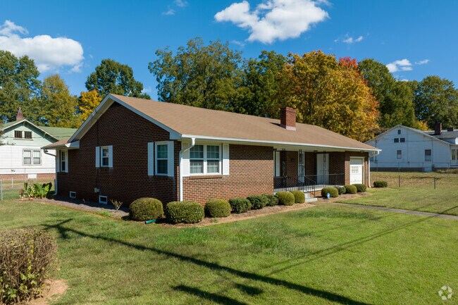 Some of the larger homes in Waughtown are brick ranch-style homes from the mid-1900s.