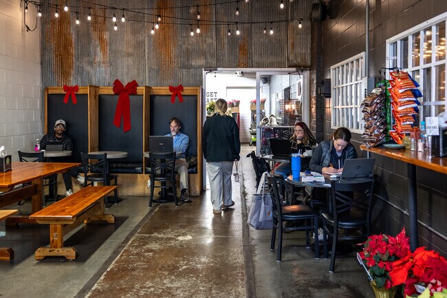 Grab coffee from the Joplin Greenhouse and Coffee Shop near Garvin Park.