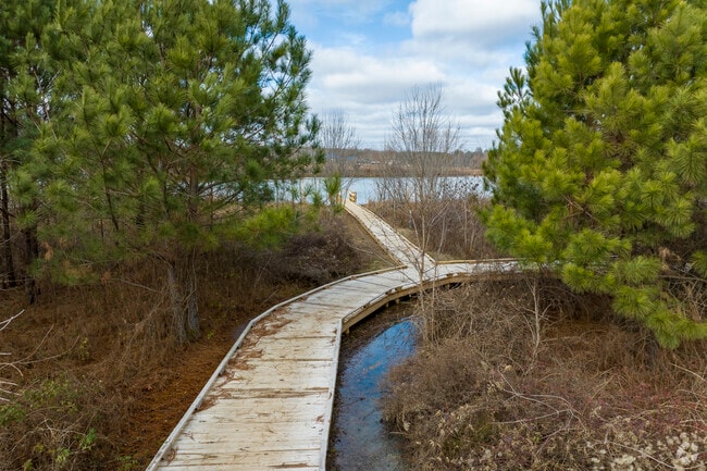 Harvest Square Nature Preserve in Huntsville features a scenic boardwalk trail.