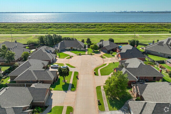 The outline of Oklahoma City can be seen from across Lake Hefner in Whitehall.