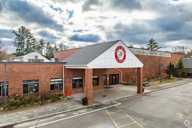 This is the main entrance to Great Brook School in Antrim.
