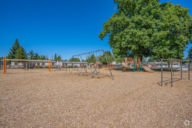 The L.C. Tobias Elementary School playgrounds allow for creative play in Aloha, Oregon.