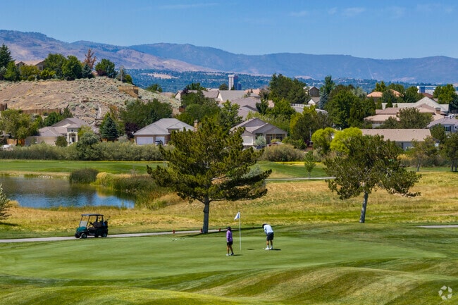 Hidden Valley's golf course has beautiful pond features that divide the course.