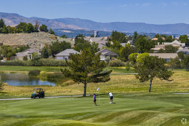 Hidden Valley's golf course has beautiful pond features that divide the course.