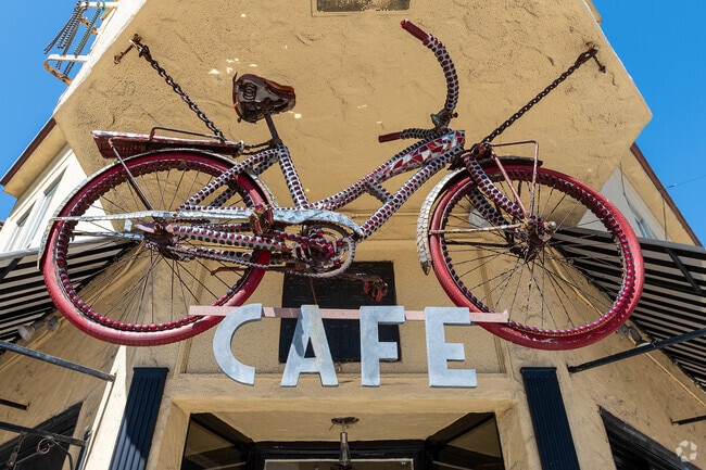 Lone Mountain has the feeling of a college town built within the large urban city.