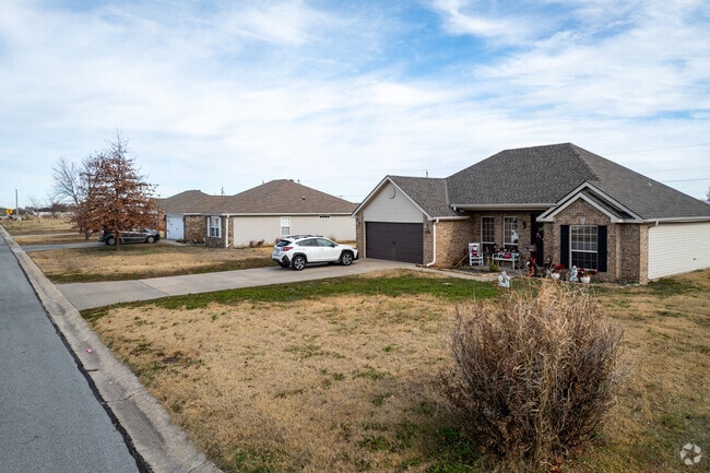 It is common for Harmony Heights homes to have brick siding.