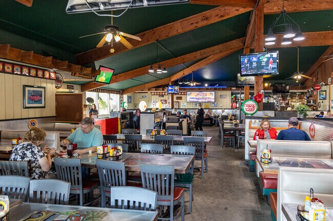 Bel Air Grill serves up great American food and features a car themed interior in Halls Crossroads.