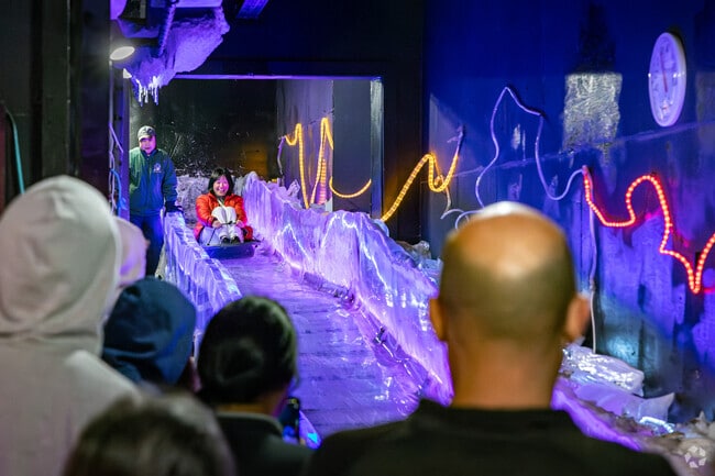 Sled down the indoor ice track at the Fairbanks Ice Museum near Weeks Field.