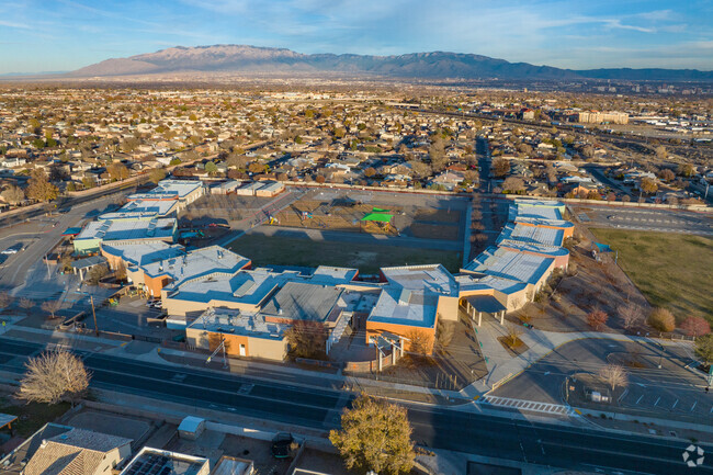 Mountain views at Susie R Marmon Elementary School.