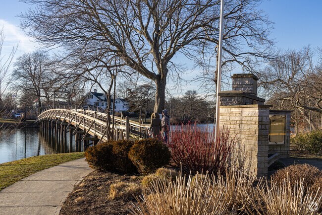 The bridge over Spring Lake in  is a lovely place to catch a sunset.