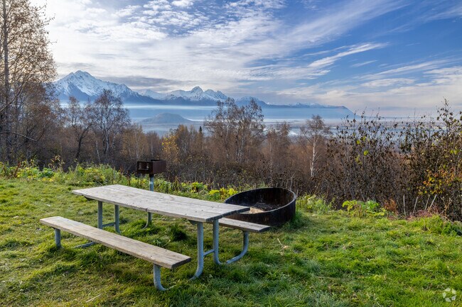 The Lazy Mountain trailhead is a favorite spot for hiking and breathtaking valley views.