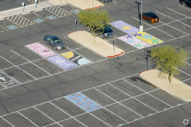Parking lot art at Buckeye’s The Odyssey Institute for Advanced and International Studies.