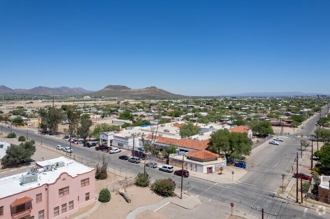 An aerial view of Mission View Elementary School.