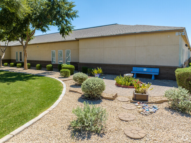 A beautifully landscaped campus awaits students at Imagine East Mesa School.