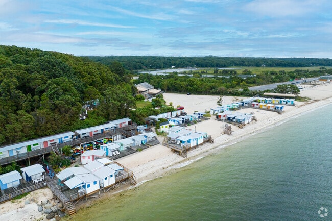 West Meadow Beach is also home to private beach clubs on its north end.