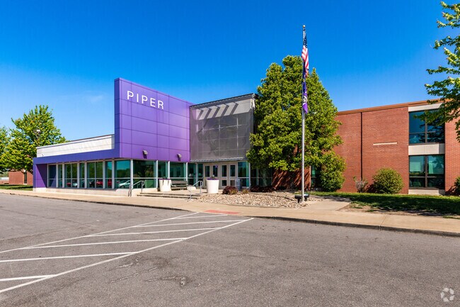 Piper High School’s colorful entrance sets the tone for a spirited learning environment.