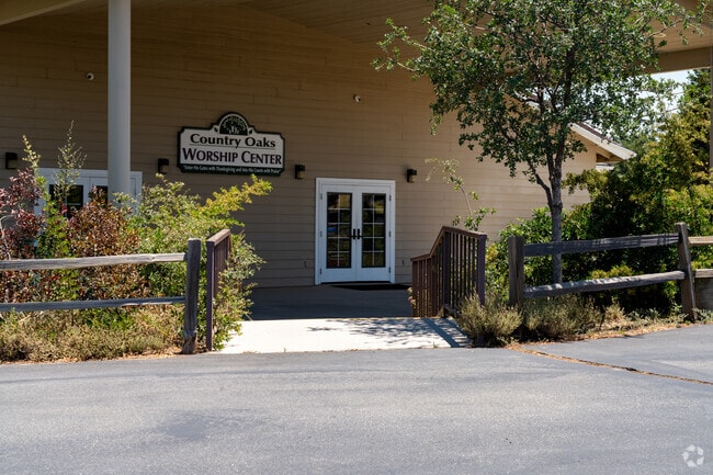 The entrance to the office at Heritage Oak School is down the staris.