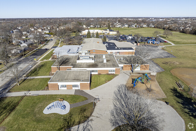 Munhall Elementary School has a sprawling campus when viewed from above.