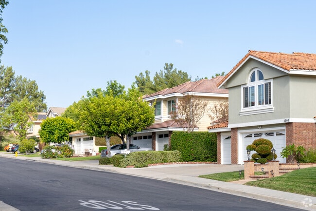 Most homes in Las Palmas Hermosa in Fullerton are newly built modern houses.