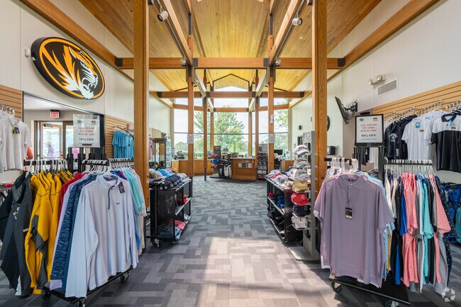 Pickup Mizzou golf wear from the pro shop at A.L. Gustin Golf Course.
