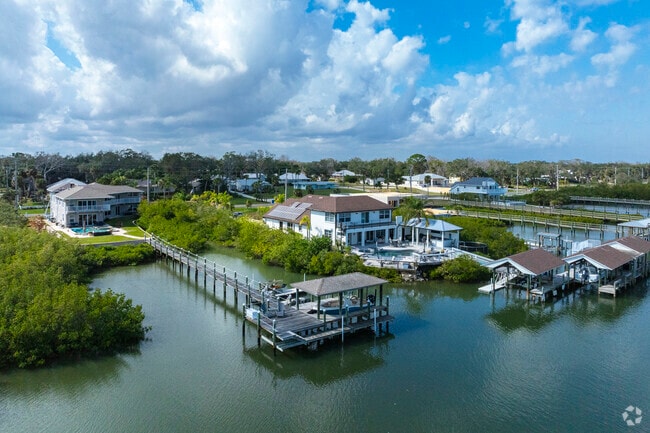 Some of the more historic homes sit along the river.