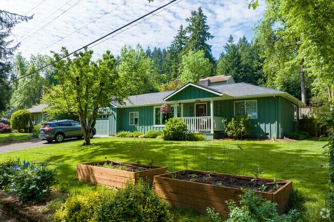 Mid-century ranch-style home with large lot sizes in Robinwood, West Linn.