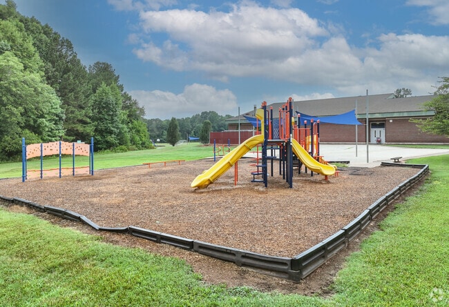 Kids at Sherrills Ford Elementary School enjoy the playground at recess.