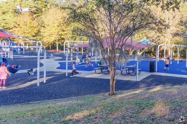 The playground at Tom Brown Park provides fun for kids of all ages.