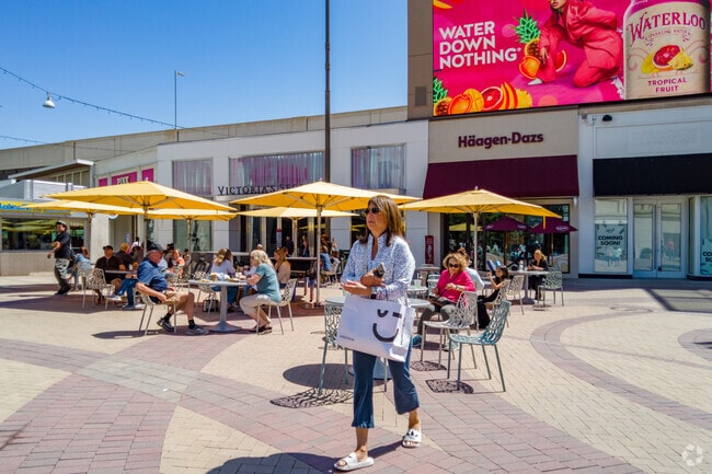 Broadway Plaza is an open-air shopping center with over 80 specialty shops nearby Saranap.