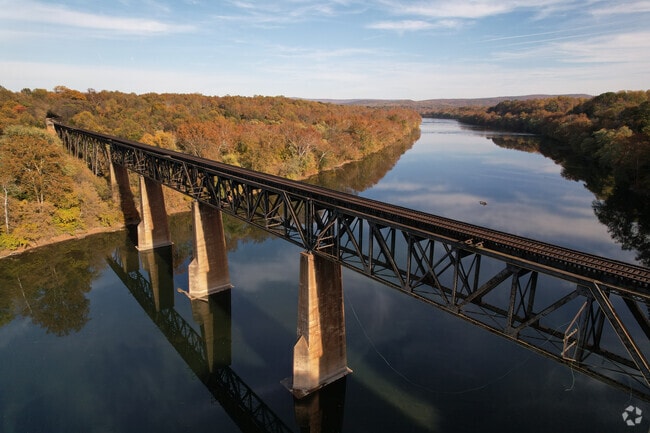The B&O Railroad crosses the Potomac River into Shepherdstown.