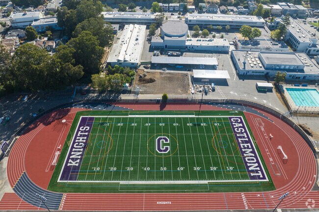 Castlemont High School in Oakland serves hundreds of students, and has a popular athletics program.