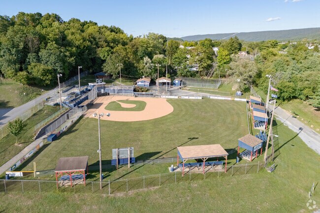 The baseball diamond at Geesey Park in Altoona is well furnished.