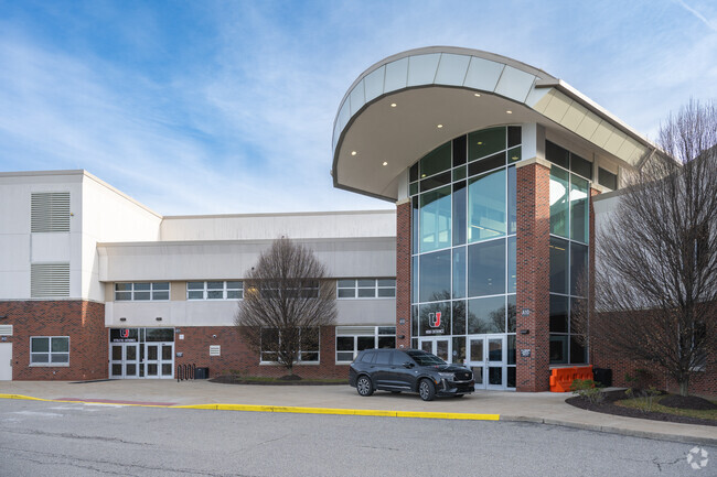 The sports center complex is accessible through these doors at Fort Couch Middle School.