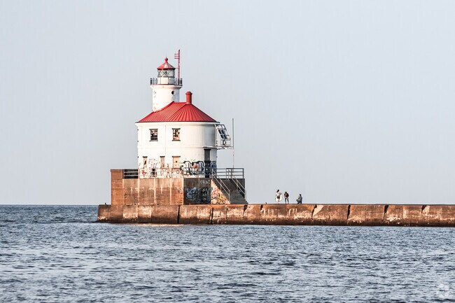 Wisconsin Point Lighthouse is a popular photo-op near Allouez-Itasca Wisconsin.