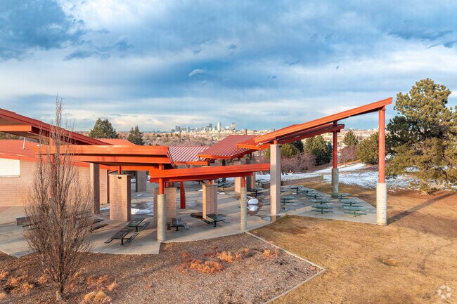 Take in 360º views of Denver and Levitt Pavilion from the picnic pavilion at Ruby Hill Park.