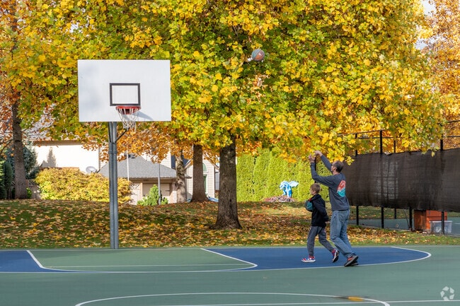 Residents of Scholls-Summerlake enjoy freshly paved basketball courts.