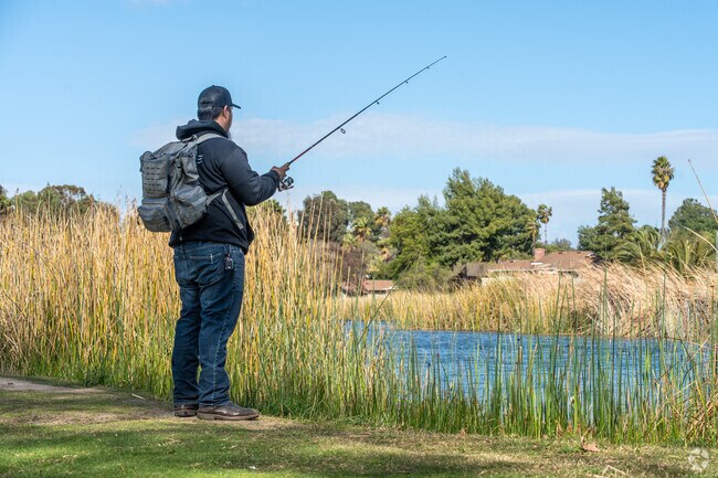 Pond Park is a serene spot for fishing enthusiasts of all ages in Vintage Reserve, Murrieta.