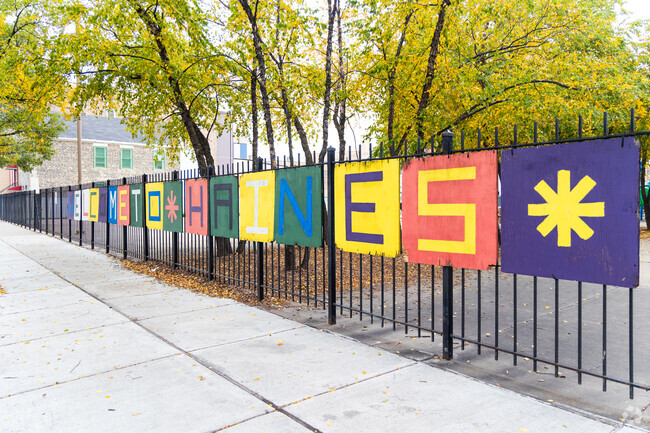 Haines Elementary School has a number of art projects on the exterior.