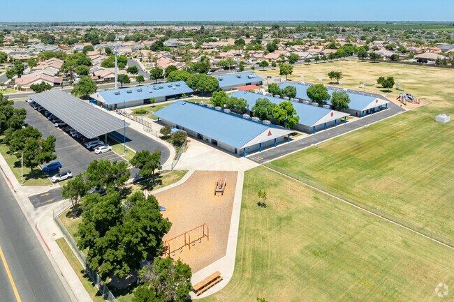 Joseph M. Simas Elementary provides large green areas and play equipment for students to enjoy.
