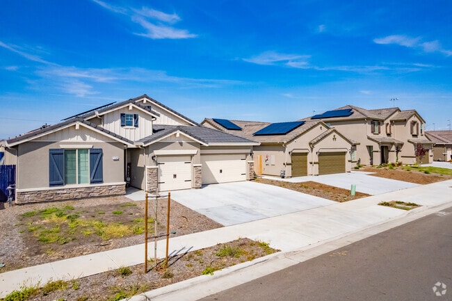 Newer Craftsman style homes in Shannon Ranch offer two or three car garages.