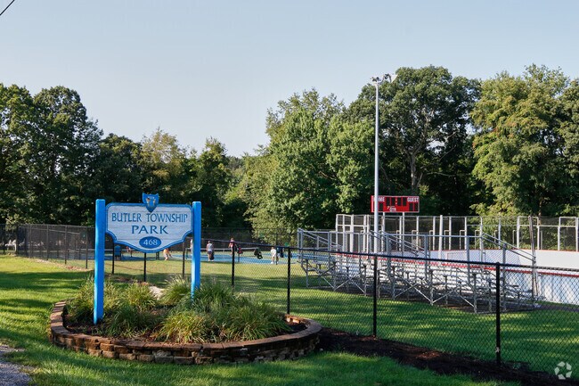 Visit the tennis courts at Butler Township Park.