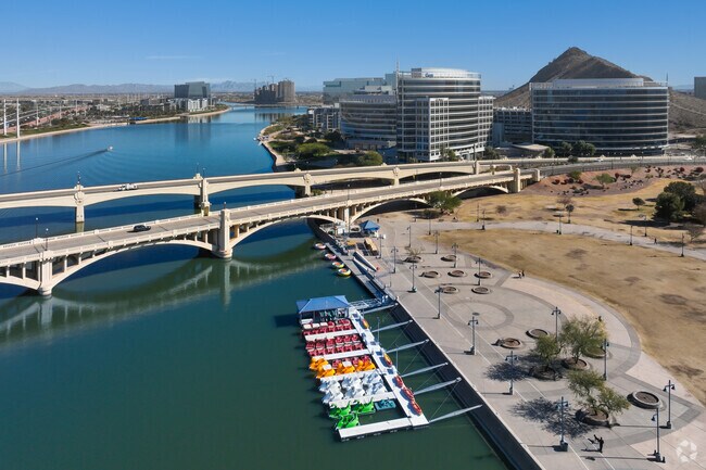 Tempe Town Lake is open for boating and fishing.
