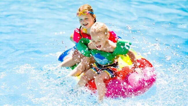Kids in swimming pool