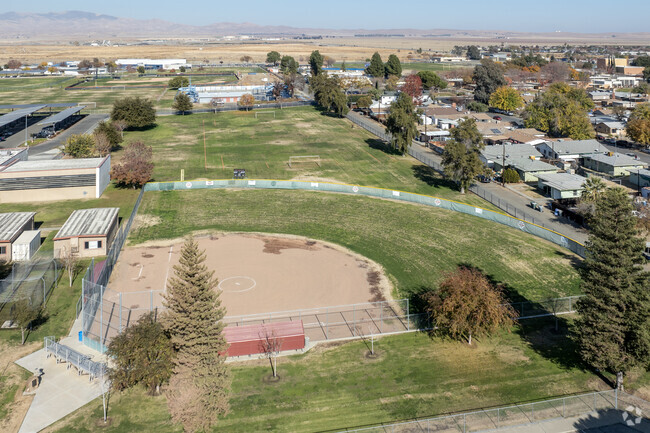 The baseball diamond at Cambridge High School in Coalinga.
